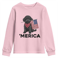 Merica Poodle Dog Lover Gift Youth Sweatshirt Patriotic 4th Of July