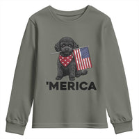 Merica Poodle Dog Lover Gift Youth Sweatshirt Patriotic 4th Of July