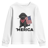 Merica Poodle Dog Lover Gift Youth Sweatshirt Patriotic 4th Of July