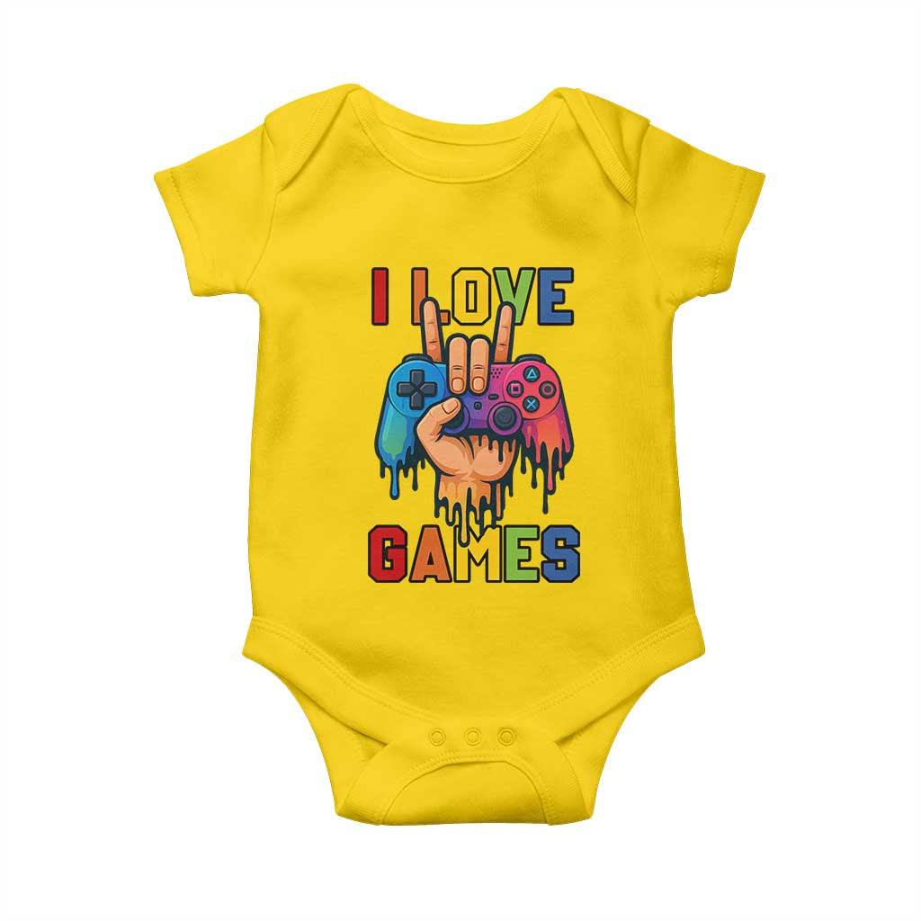 I Love Games Colorful Gamer Controller Gift Baby Onesie - Wonder Print Shop