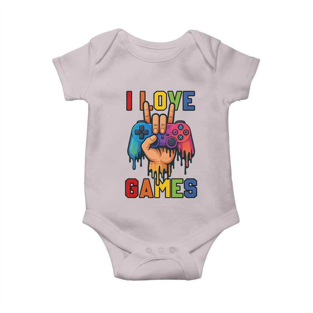 I Love Games Colorful Gamer Controller Gift Baby Onesie - Wonder Print Shop