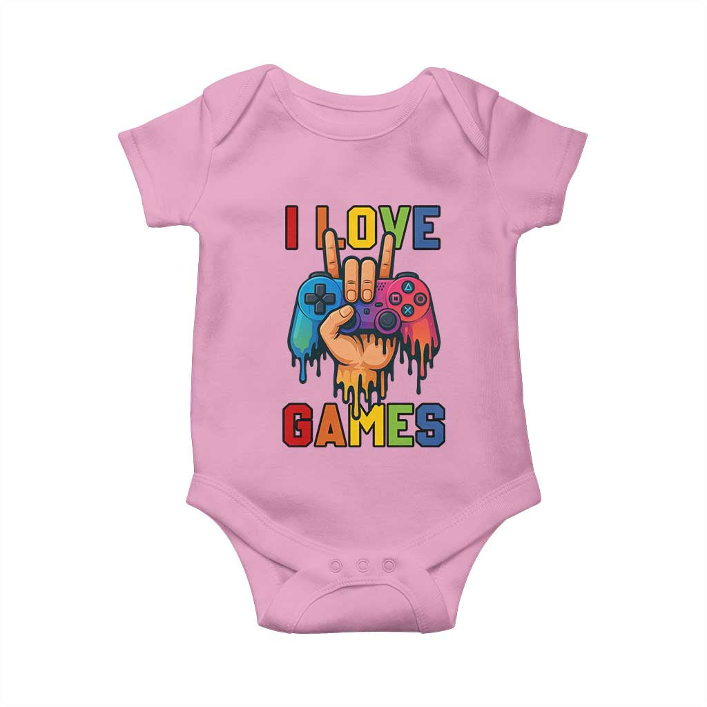 I Love Games Colorful Gamer Controller Gift Baby Onesie - Wonder Print Shop