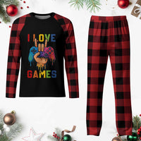 I Love Games Colorful Gamer Controller Gift Plaid Pajama Set - Wonder Print Shop