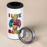 I Love Games Colorful Gamer Controller Gift 4 in 1 Can Cooler Tumbler