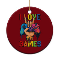 I Love Games Colorful Gamer Controller Gift Ceramic Ornament - Wonder Print Shop