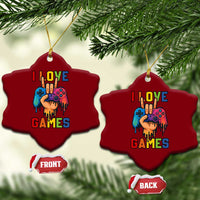 I Love Games Colorful Gamer Controller Gift Ceramic Ornament - Wonder Print Shop