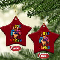 I Love Games Colorful Gamer Controller Gift Ceramic Ornament - Wonder Print Shop