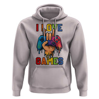 I Love Games Colorful Gamer Controller Gift Hoodie - Wonder Print Shop