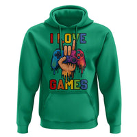 I Love Games Colorful Gamer Controller Gift Hoodie - Wonder Print Shop