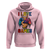 I Love Games Colorful Gamer Controller Gift Hoodie - Wonder Print Shop