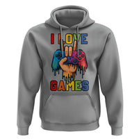 I Love Games Colorful Gamer Controller Gift Hoodie - Wonder Print Shop