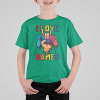 I Love Games Colorful Gamer Controller Gift T Shirt For Kid - Wonder Print Shop