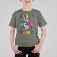I Love Games Colorful Gamer Controller Gift T Shirt For Kid - Wonder Print Shop