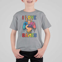 I Love Games Colorful Gamer Controller Gift T Shirt For Kid - Wonder Print Shop