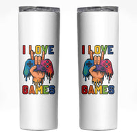 I Love Games Colorful Gamer Controller Gift Skinny Tumbler