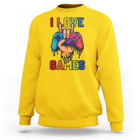I Love Games Colorful Gamer Controller Gift Sweatshirt - Wonder Print Shop