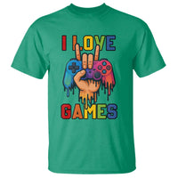 I Love Games Colorful Gamer Controller Gift T Shirt - Wonder Print Shop