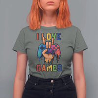 I Love Games Colorful Gamer Controller Gift T Shirt For Women - Wonder Print Shop