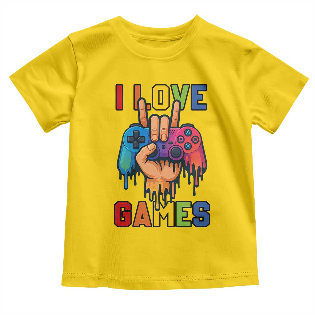 I Love Games Colorful Gamer Controller Gift Toddler T Shirt - Wonder Print Shop