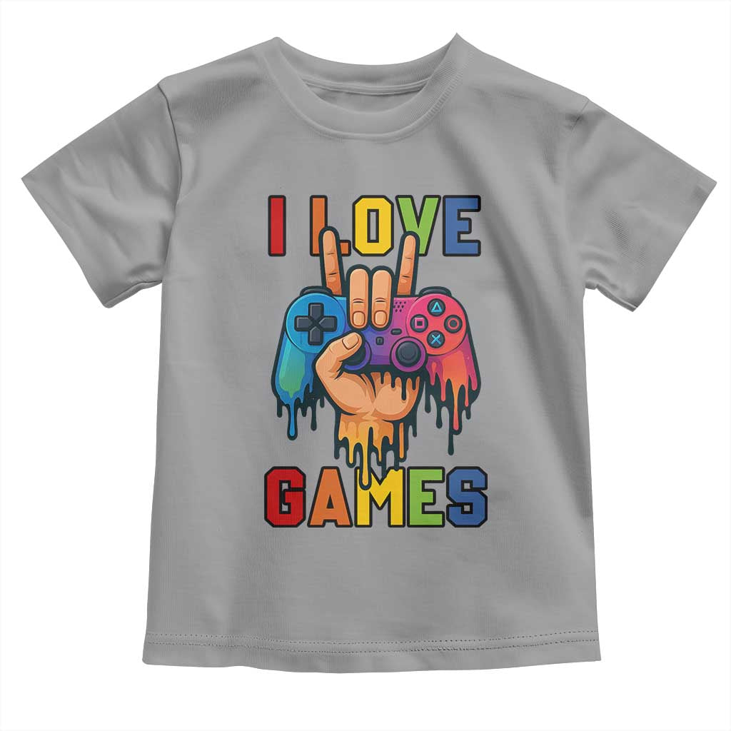 I Love Games Colorful Gamer Controller Gift Toddler T Shirt - Wonder Print Shop