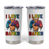 I Love Games Colorful Gamer Controller Gift Tumbler Cup