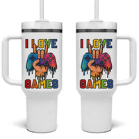 I Love Games Colorful Gamer Controller Gift Tumbler With Handle