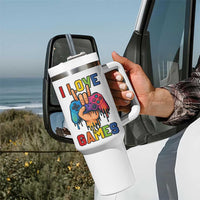 I Love Games Colorful Gamer Controller Gift Tumbler With Handle