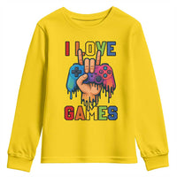 I Love Games Colorful Gamer Controller Gift Youth Sweatshirt - Wonder Print Shop