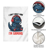 I Cant Adult Now Im Gaming Garden Flag Funny Monster Playing Video Game - Wonder Print Shop
