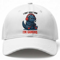 I Cant Adult Now Im Gaming Baseball Cap Funny Monster Playing Video Game