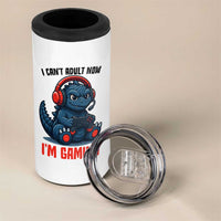 I Cant Adult Now Im Gaming 4 in 1 Can Cooler Tumbler Funny Monster Playing Video Game