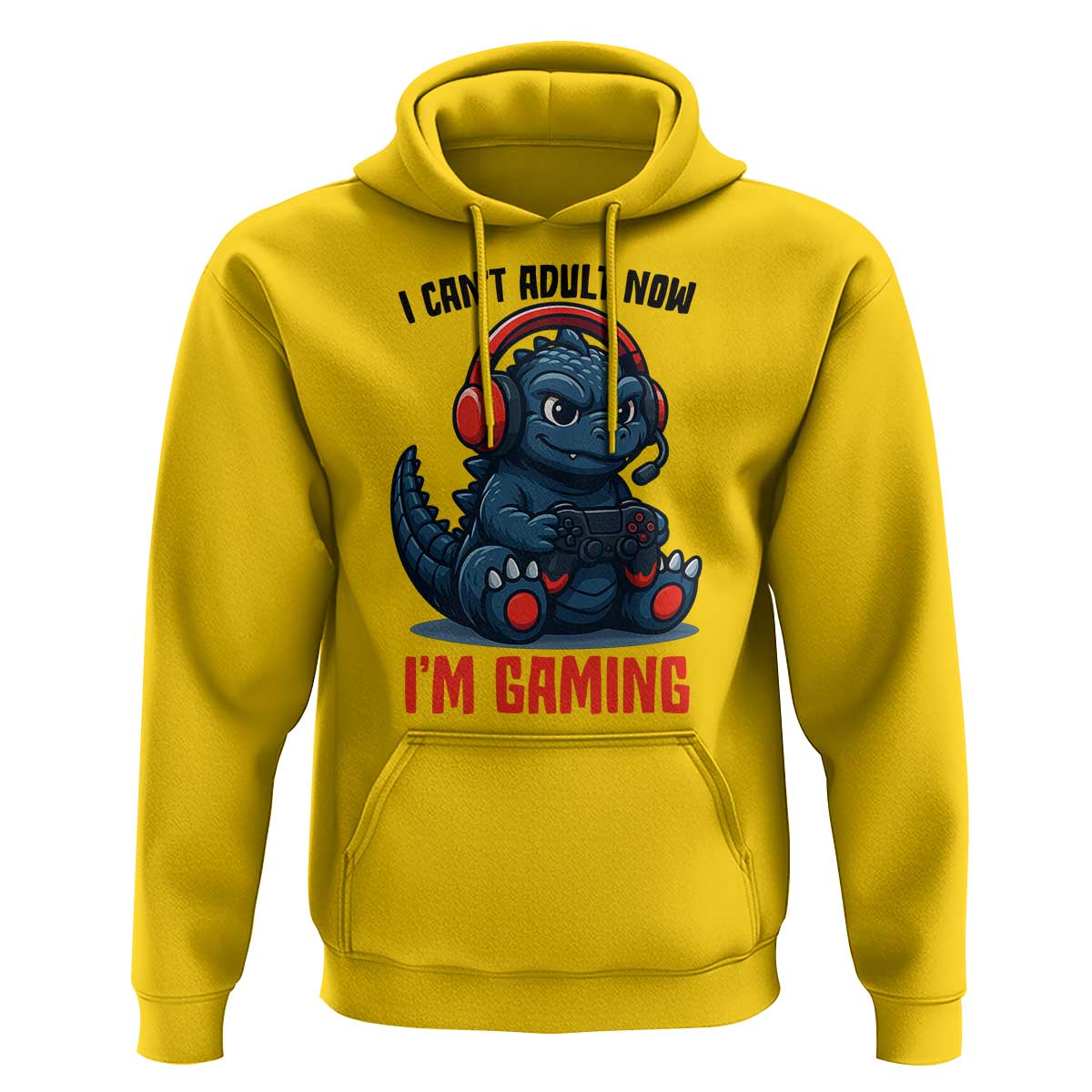 I Cant Adult Now Im Gaming Hoodie Funny Monster Playing Video Game - Wonder Print Shop