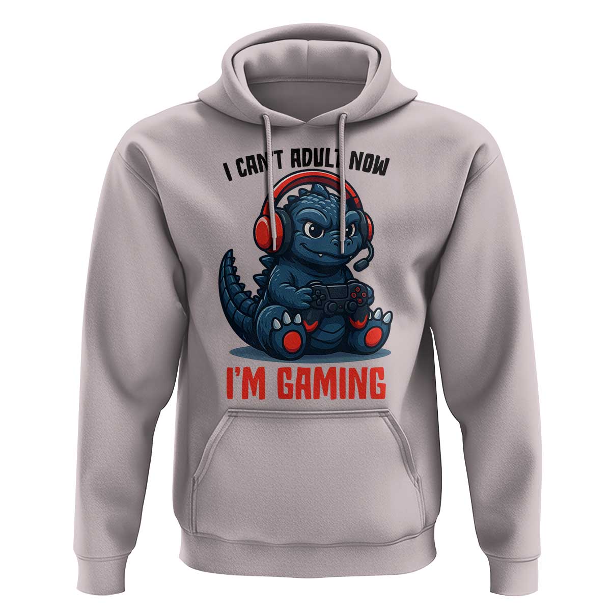 I Cant Adult Now Im Gaming Hoodie Funny Monster Playing Video Game - Wonder Print Shop