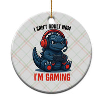I Cant Adult Now Im Gaming Ceramic Ornament Funny Monster Playing Video Game - Wonder Print Shop