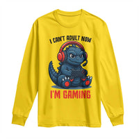 I Cant Adult Now Im Gaming Long Sleeve Shirt Funny Monster Playing Video Game - Wonder Print Shop
