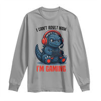 I Cant Adult Now Im Gaming Long Sleeve Shirt Funny Monster Playing Video Game - Wonder Print Shop