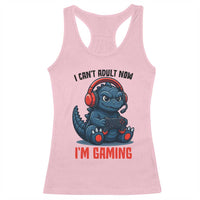 I Cant Adult Now Im Gaming Racerback Tank Top Funny Monster Playing Video Game - Wonder Print Shop