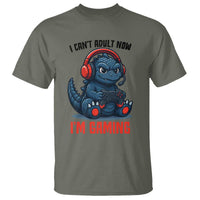 I Cant Adult Now Im Gaming T Shirt Funny Monster Playing Video Game - Wonder Print Shop
