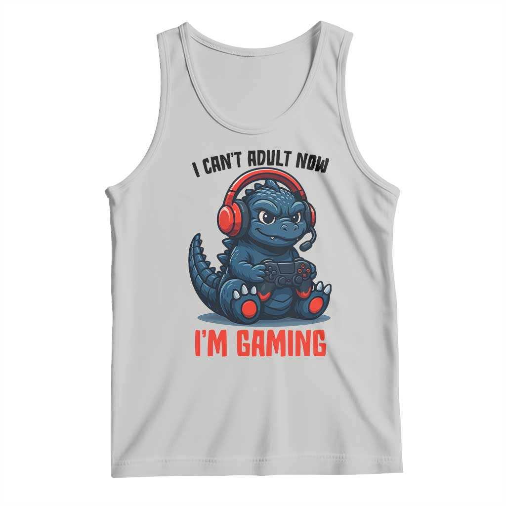 I Cant Adult Now Im Gaming Tank Top Funny Monster Playing Video Game - Wonder Print Shop