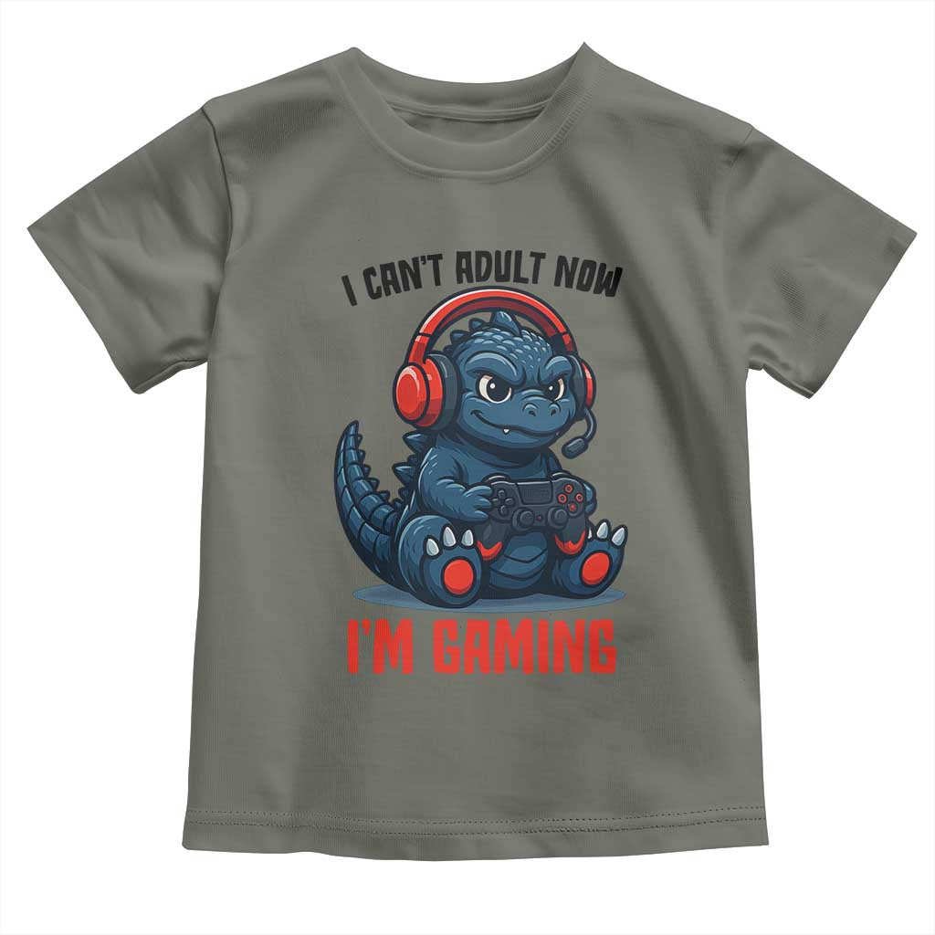 I Cant Adult Now Im Gaming Toddler T Shirt Funny Monster Playing Video Game - Wonder Print Shop