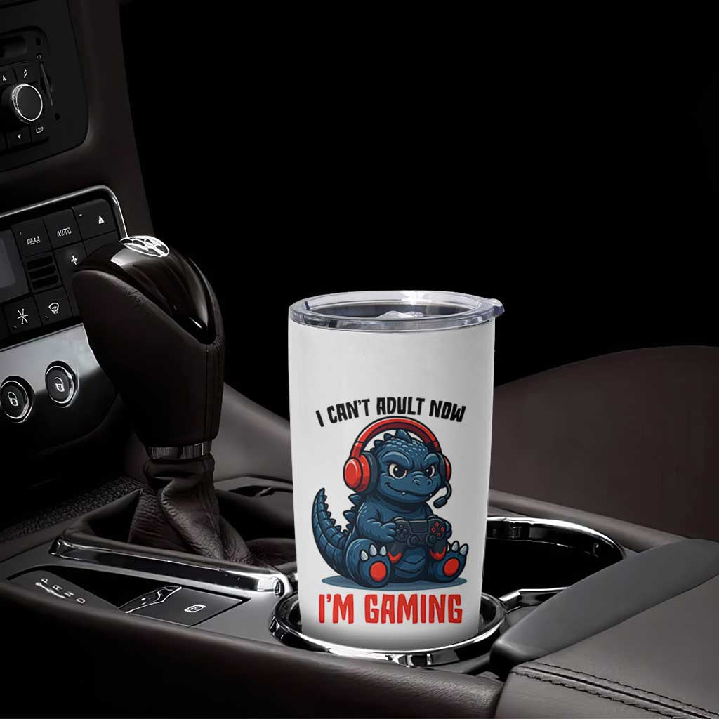 I Cant Adult Now Im Gaming Tumbler Cup Funny Monster Playing Video Game