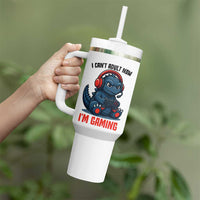 I Cant Adult Now Im Gaming Tumbler With Handle Funny Monster Playing Video Game