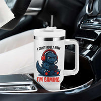 I Cant Adult Now Im Gaming Tumbler With Handle Funny Monster Playing Video Game