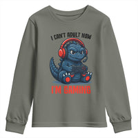 I Cant Adult Now Im Gaming Youth Sweatshirt Funny Monster Playing Video Game - Wonder Print Shop