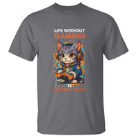 Funny Gamer Cat T Shirt Life Without Gaming Is Nothing Good - Wonder Print Shop