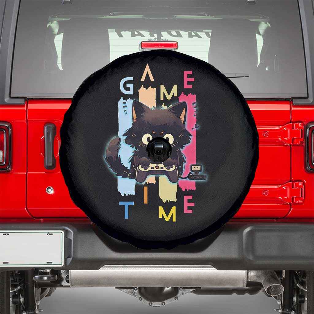 Game Time Spare Tire Cover Cute Black Cat Gamer Lover Gift - Wonder Print Shop