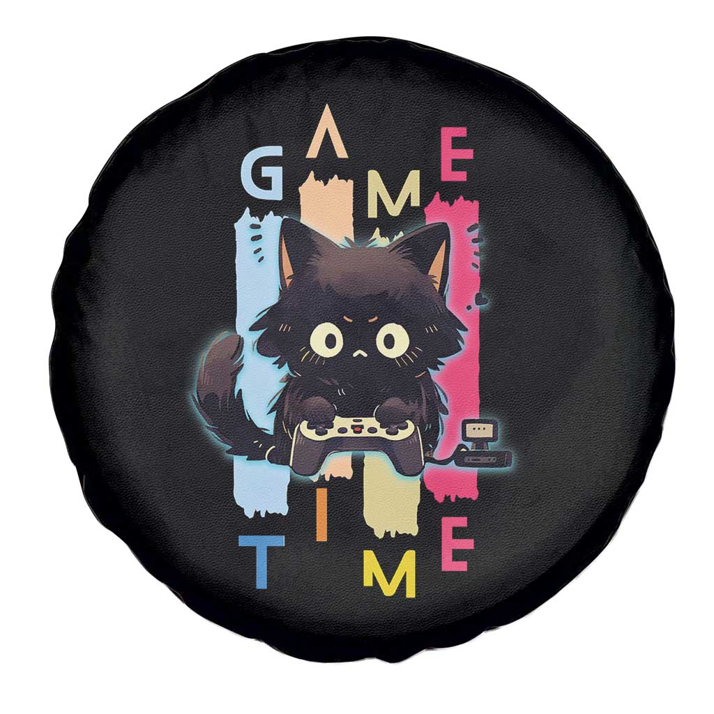 Game Time Spare Tire Cover Cute Black Cat Gamer Lover Gift - Wonder Print Shop