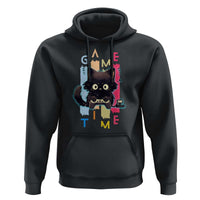 Game Time Hoodie Cute Black Cat Gamer Lover Gift - Wonder Print Shop
