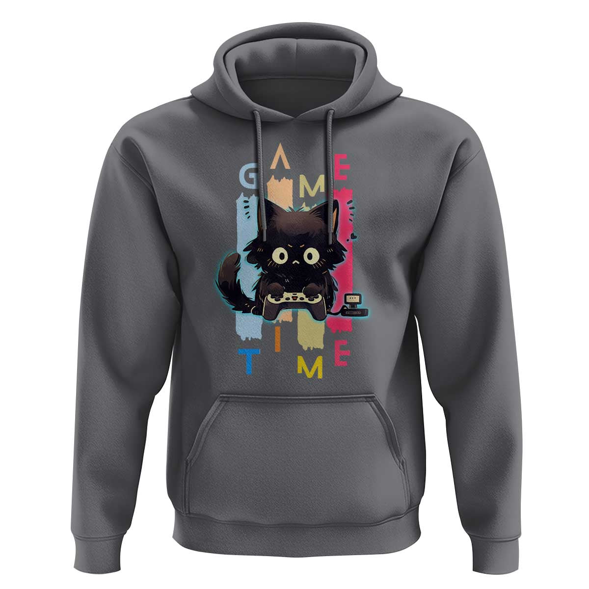 Game Time Hoodie Cute Black Cat Gamer Lover Gift - Wonder Print Shop