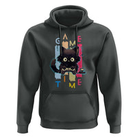 Game Time Hoodie Cute Black Cat Gamer Lover Gift - Wonder Print Shop